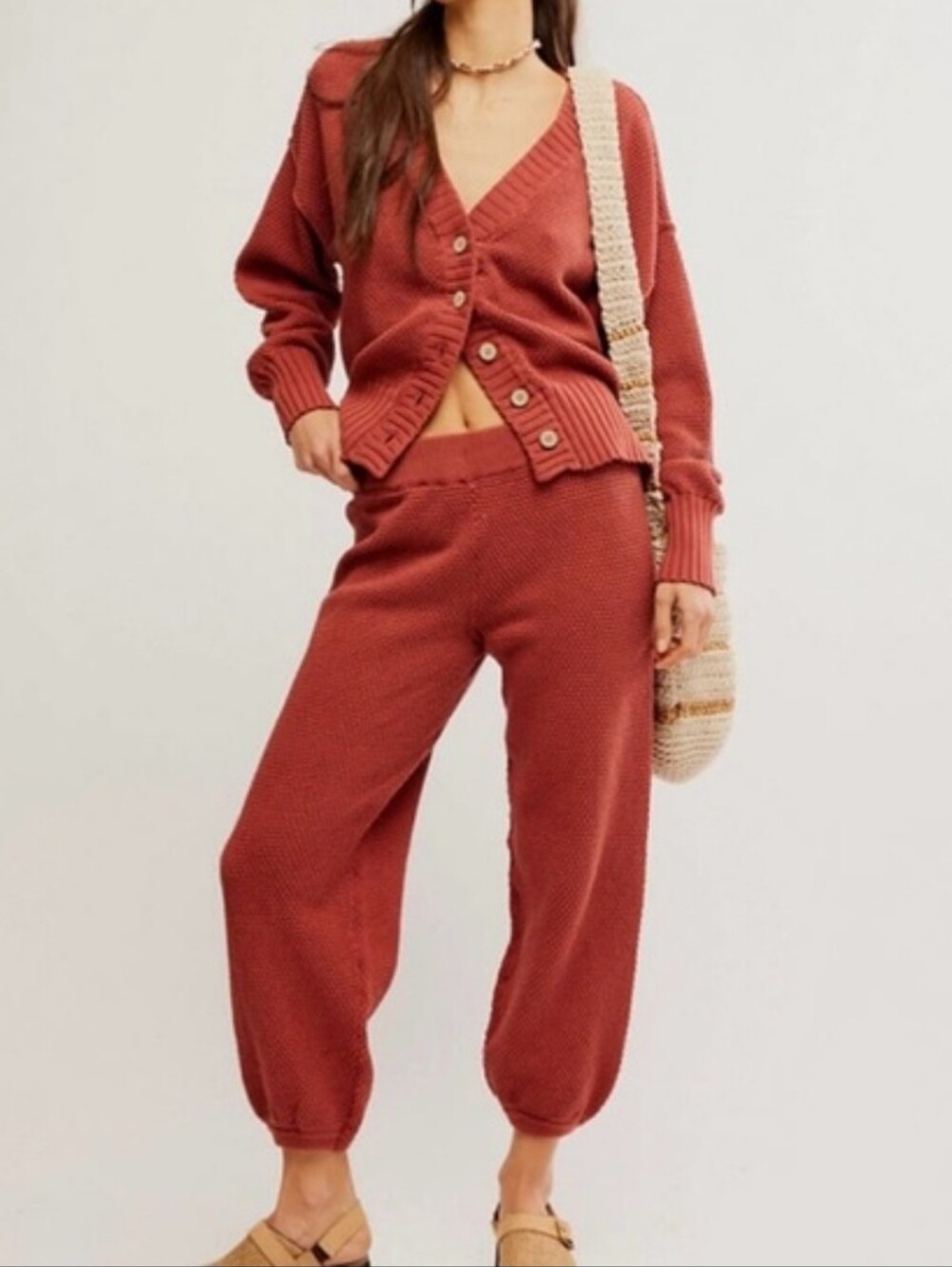 Free People Hailee Cardi Set in Canyon Sunset Rust Size M